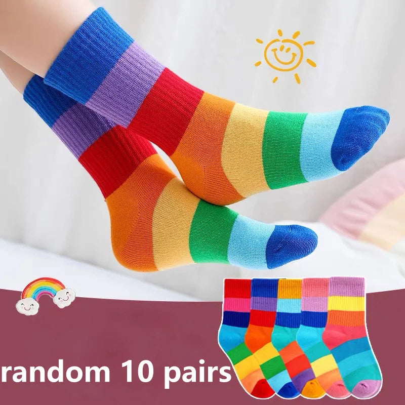 Chaussettes rayées colorées pour enfants