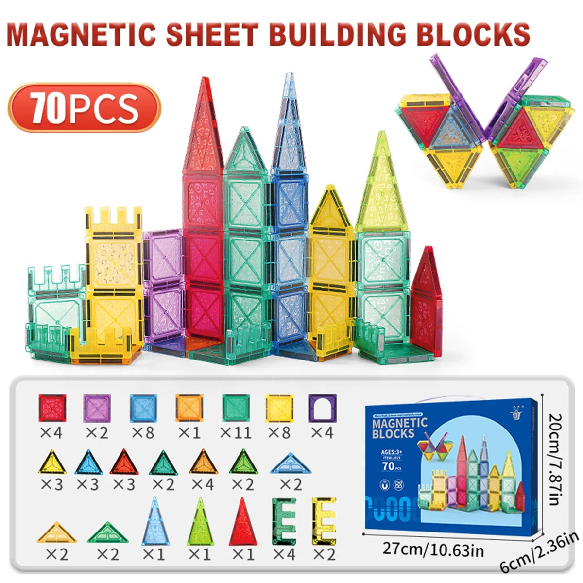Magnetic Building Tiles – Creative STEM Toy for Kids Ages 3–8