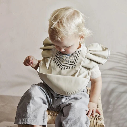 Bavoir bébé style nordique – Imperméable à manches courtes avec poche