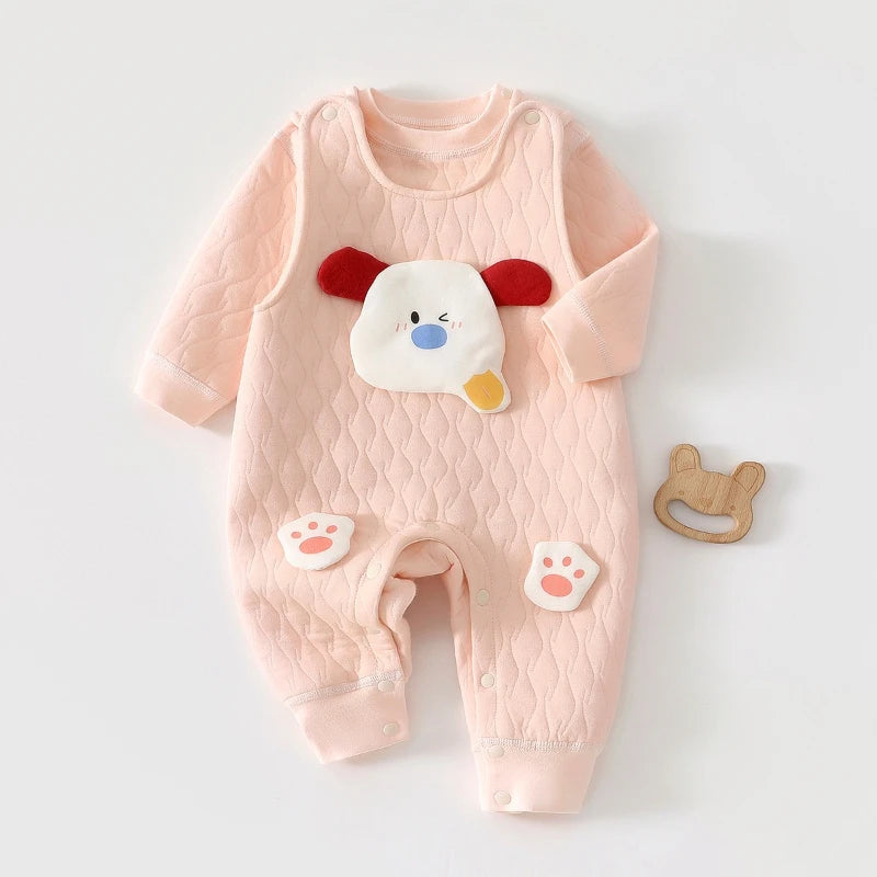Combinaison bébé brodée de jolis dessins animés