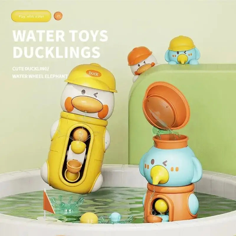 Ensemble de jouets de bain amusants – Roue à eau en forme de canard avec ventouses puissantes pour enfants