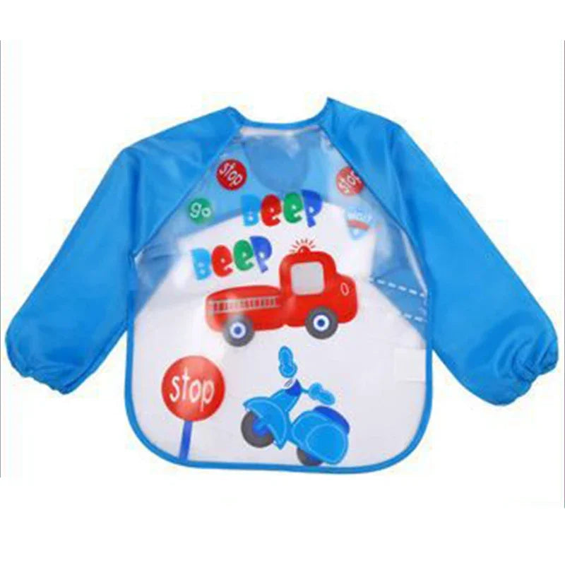 Bavoir-salopette imperméable à manches longues pour bébé