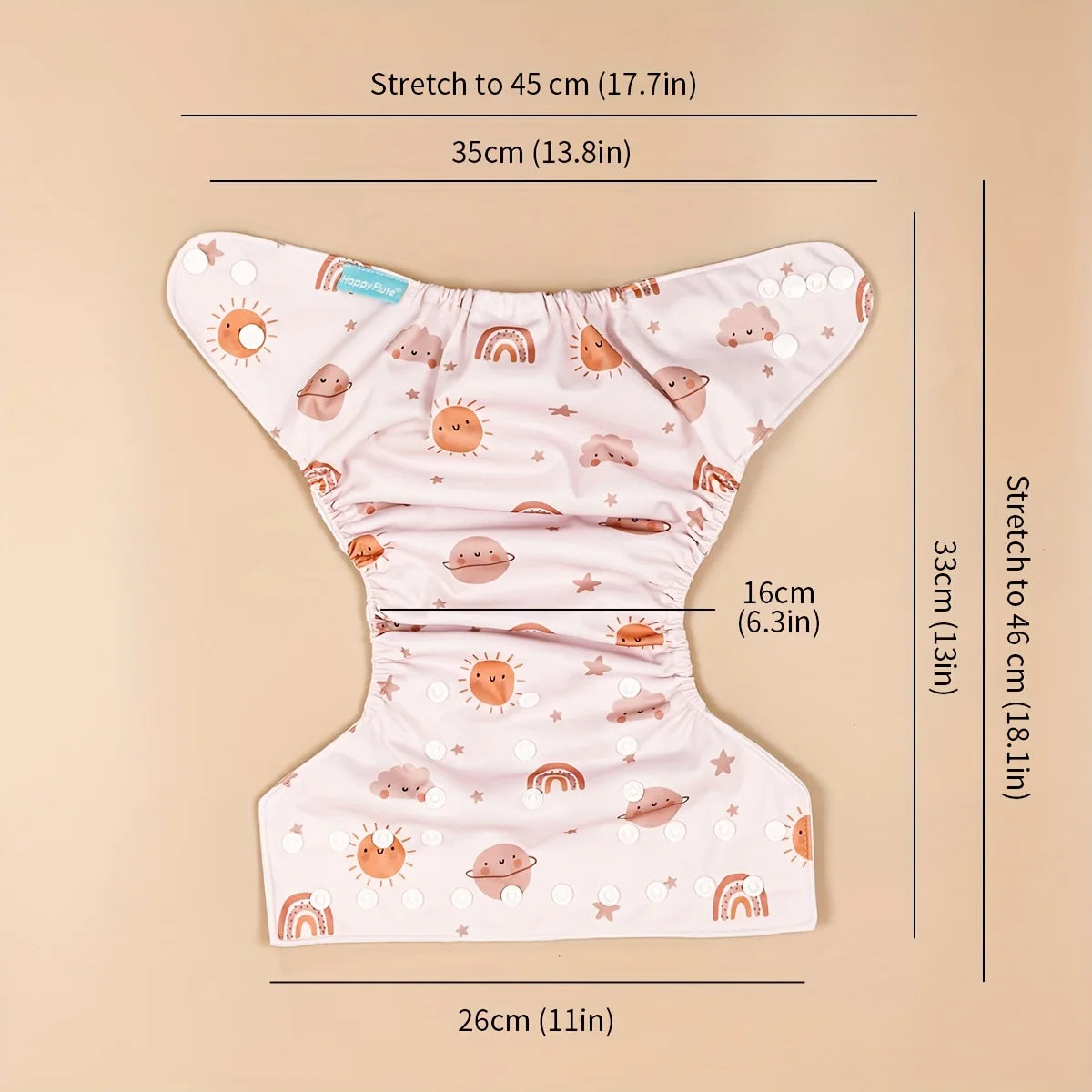 3-Pack Washable Adjustable Cloth Diapers