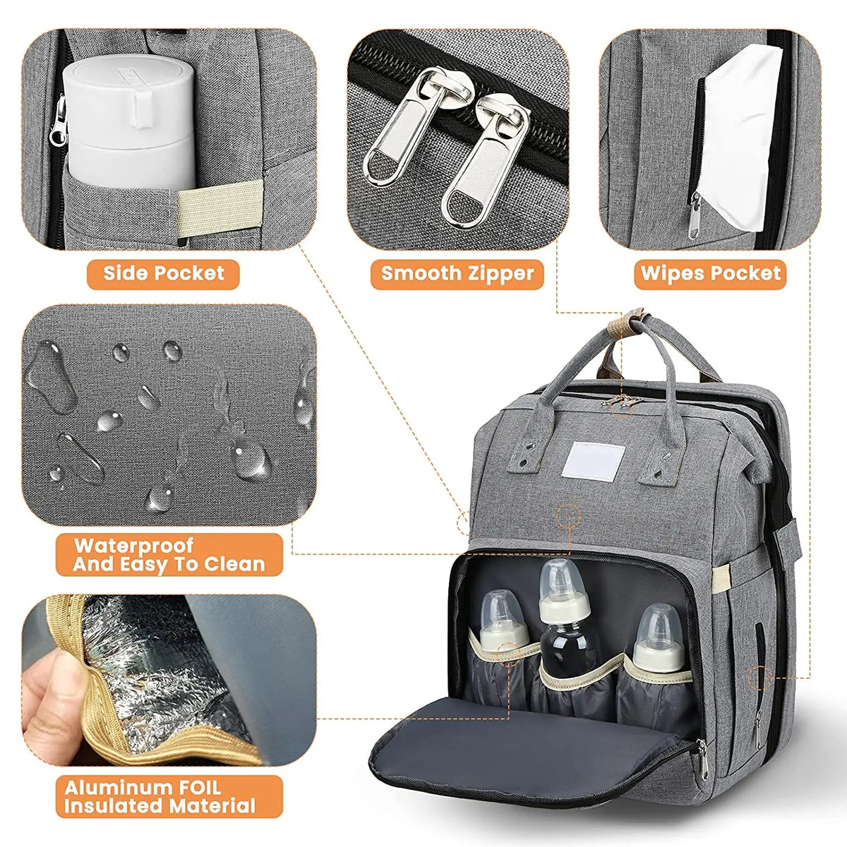 Sac à main tendance pour maman avec lit bébé pliable