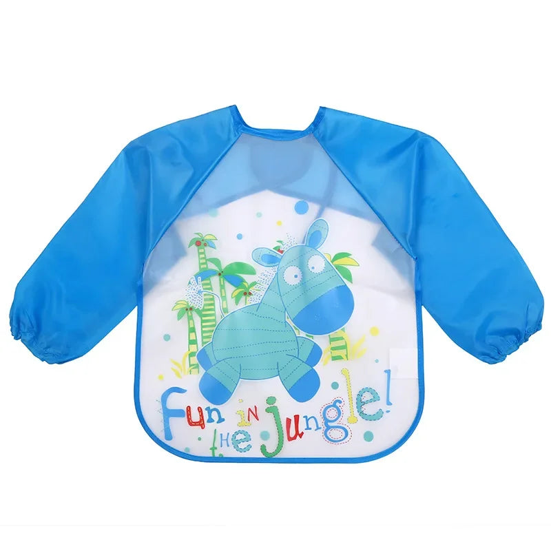 Bavoir-salopette imperméable à manches longues pour bébé