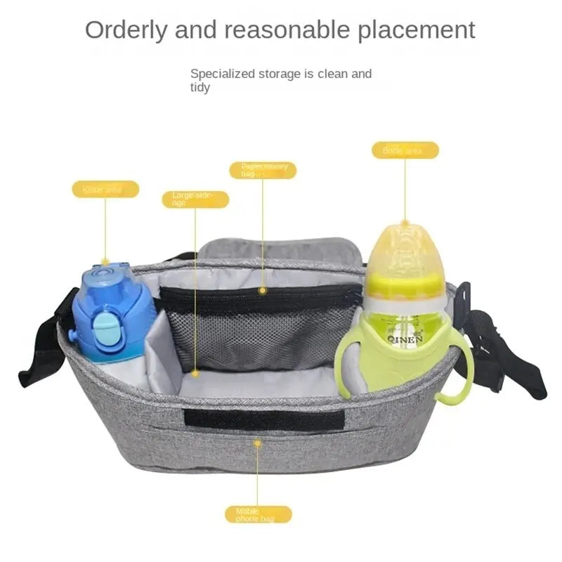Large Capacity Baby Stroller Organizer Bag – Diaper & Bottle Holder