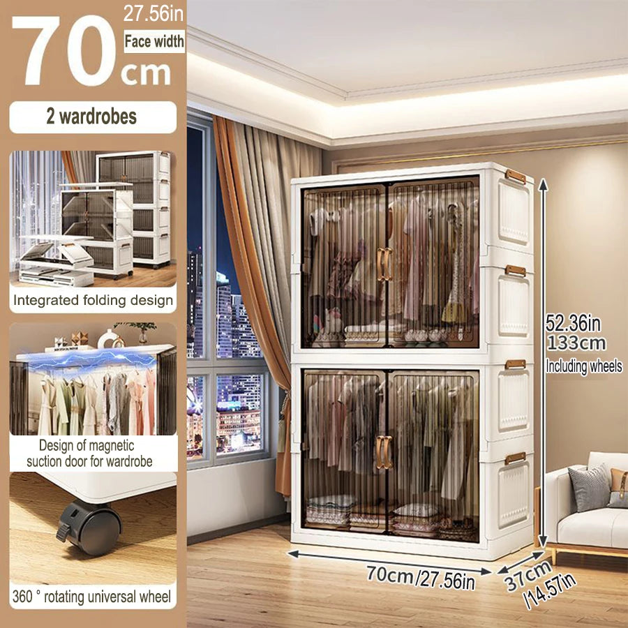 Home Storage Cabinet – Foldable Wardrobe Organizer