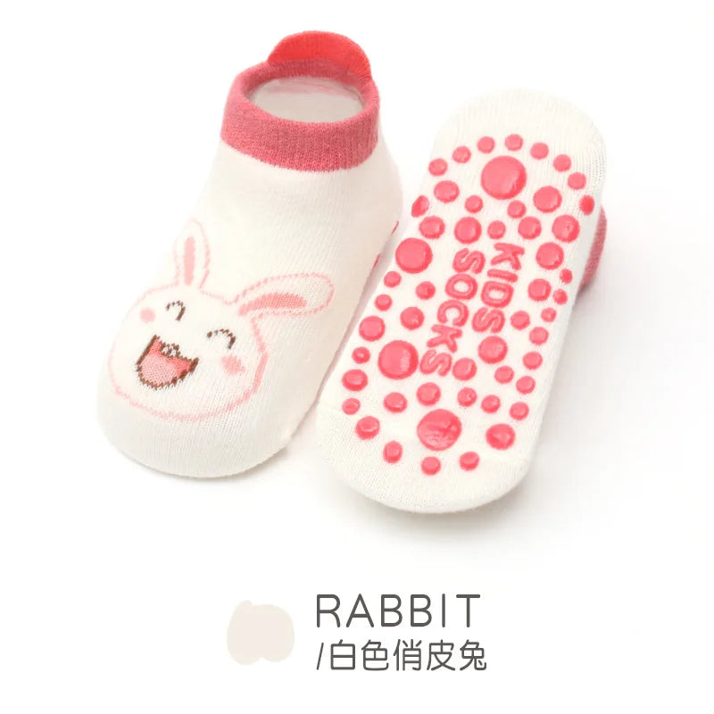 Chaussettes bébé antidérapantes mignonnes – Imprimé animal d'été