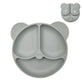 Assiette à ventouse en silicone pour bébé – Bol avec visage souriant