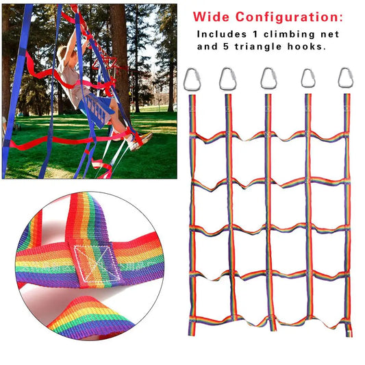 Rainbow Rope Climbing Net for Kids