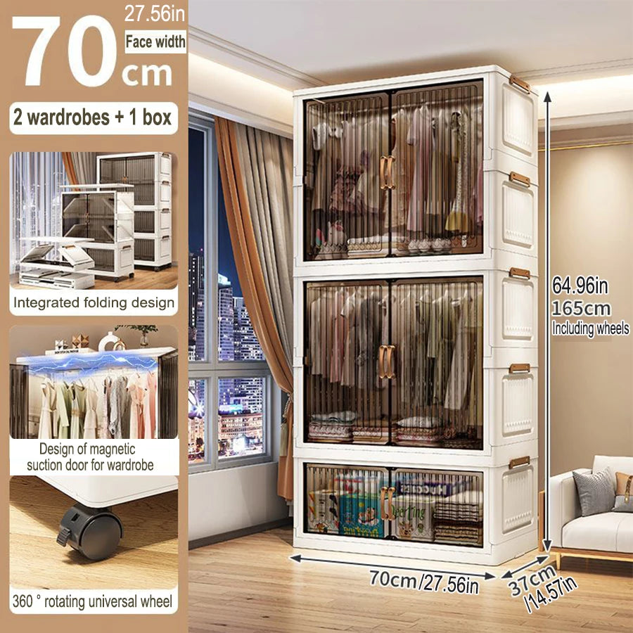 Home Storage Cabinet – Foldable Wardrobe Organizer