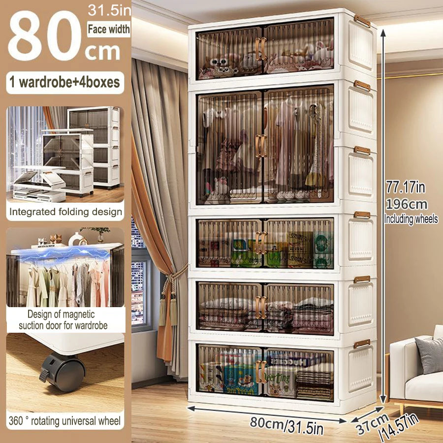 Home Storage Cabinet – Foldable Wardrobe Organizer