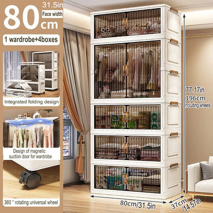 Home Storage Cabinet – Foldable Wardrobe Organizer
