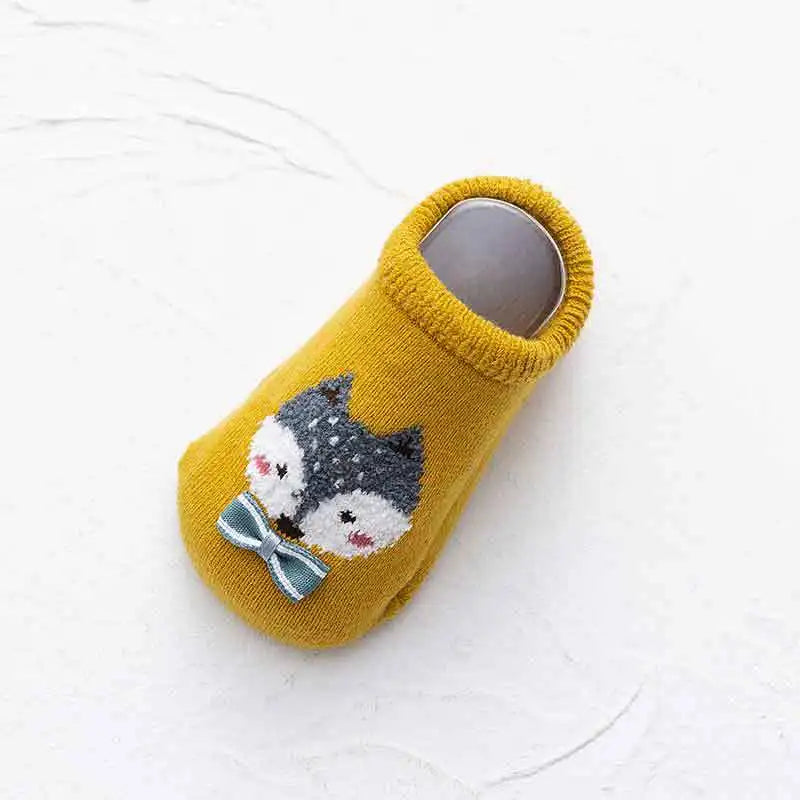 Chaussettes bébé chaudes et antidérapantes – Imprimé animal et éponge douce