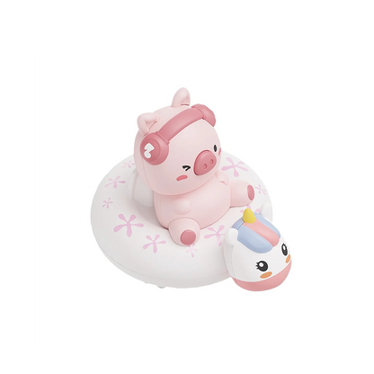 Jouet de bain pour tout-petits – Ensemble de jeu d'eau Lapin et Cochon Rameurs
