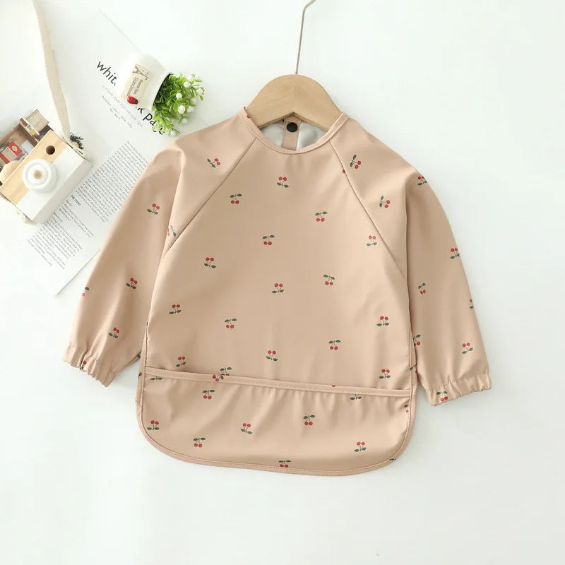 Erduo Waterproof Long-Sleeve Baby Feeding Bib