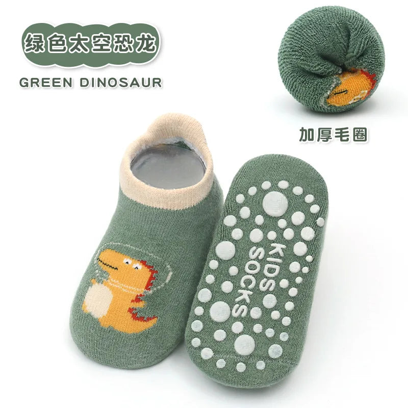 Chaussettes bébé antidérapantes mignonnes – Imprimé animal d'été