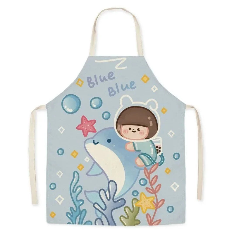 Cute Animal Print Kids Cooking & Cleaning Apron