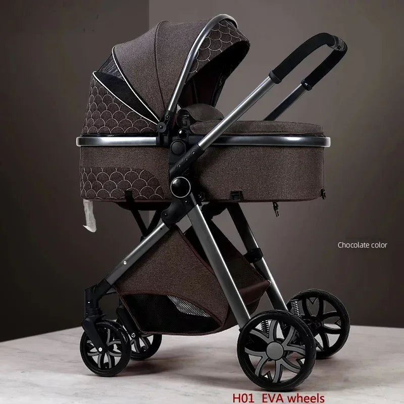 2025 High Landscape 3-in-1 Luxury Baby Stroller & Carriage – Infant Cradle