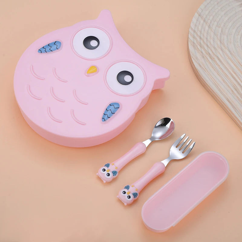Accessoires essentiels pour l'alimentation de bébé – Couverts en acier inoxydable au design de poupée adorable