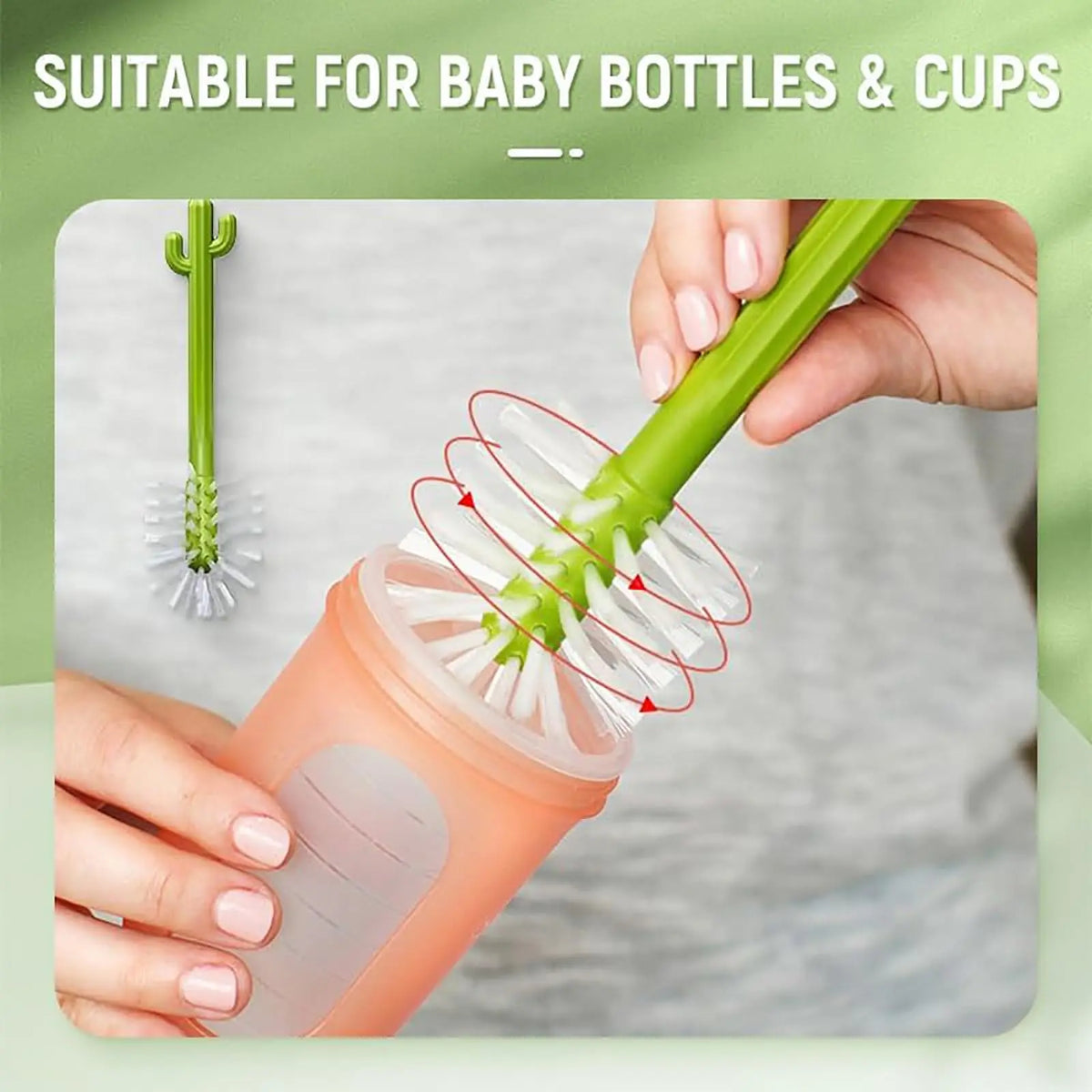 actus Baby Bottle Brush Set | 4-Piece Cleaning Kit for Bottles & Straws