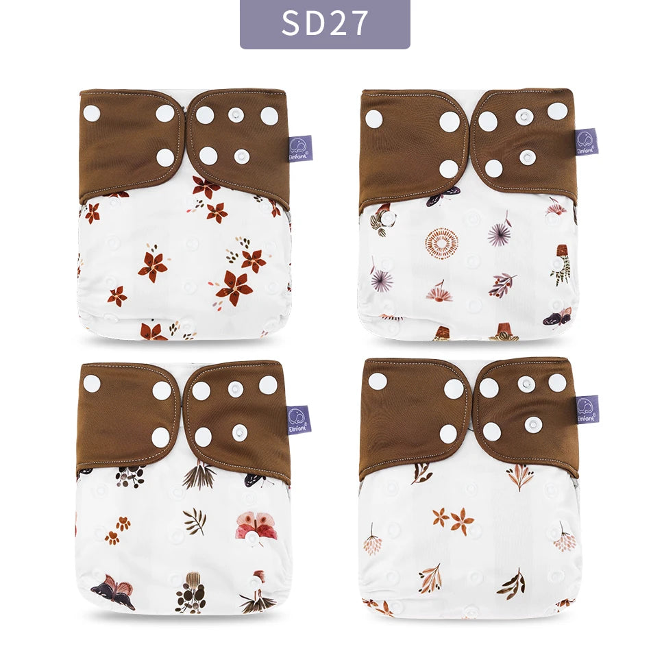 Couches lavables en maille grise Elinfant, lot de 4