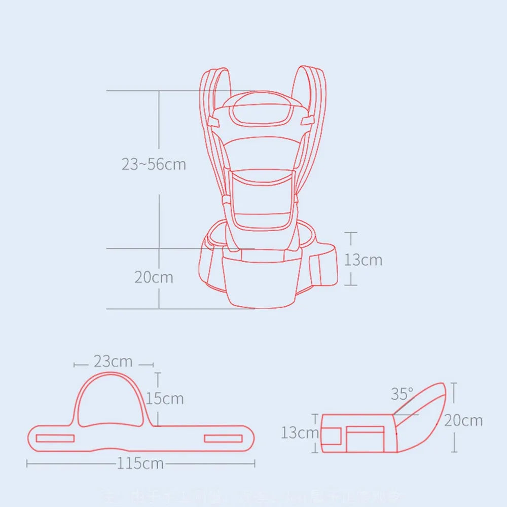 Ergonomic Front-Facing Baby Carrier with Hipseat – Travel Friendly