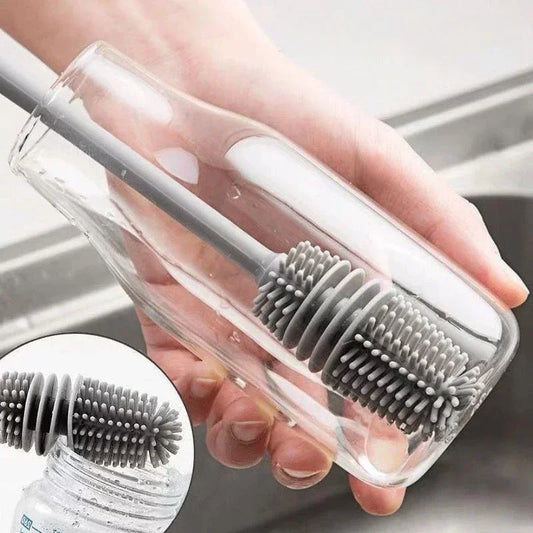 Long Handle Silicone Brush | Bottle, Cup & Glass Cleaning Tool