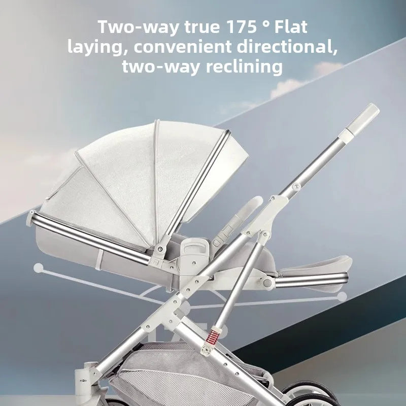 2025 High-View Baby Stroller – Lightweight, Foldable, Sit & Lie Newborn Pram
