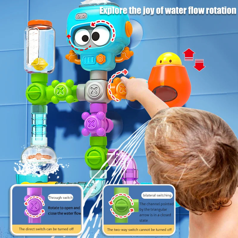 Baby Bath Toy Set – Tubes, Spinners & Water Play