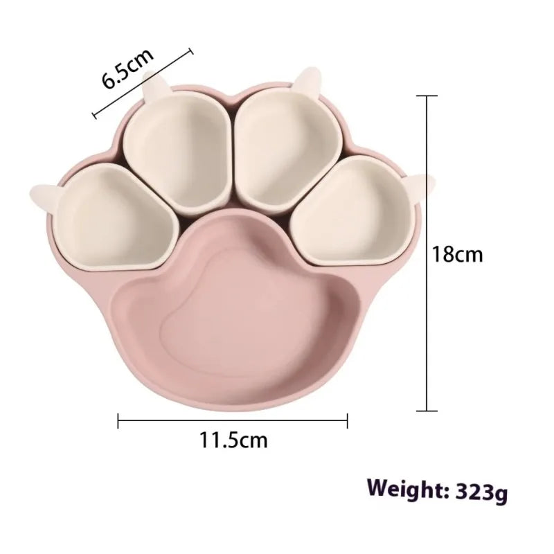 Ensemble repas pour bébé – Assiette en silicone et bol à ventouse pour tout-petits