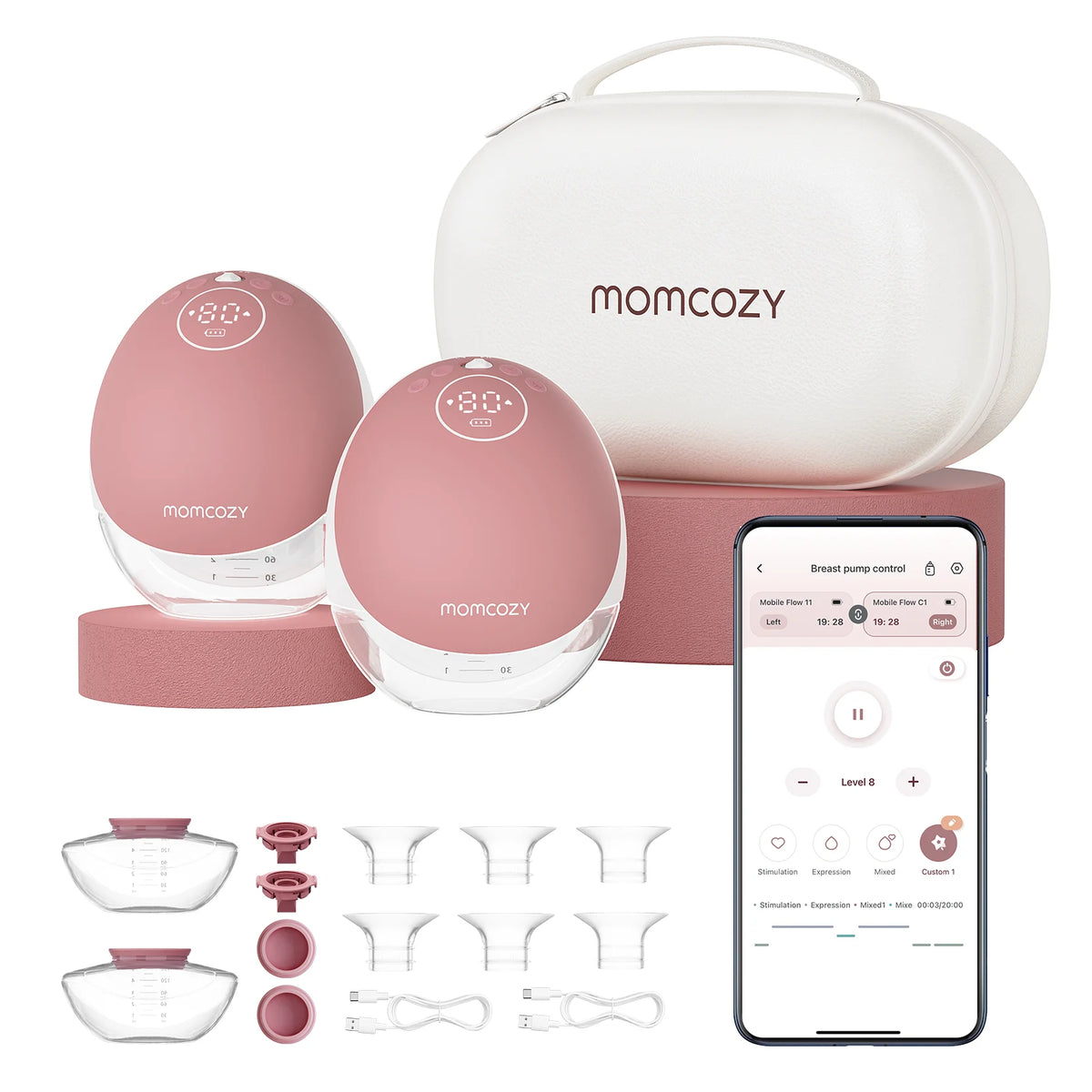 Tire-lait Momcozy M9 mains libres avec débit mobile amélioré