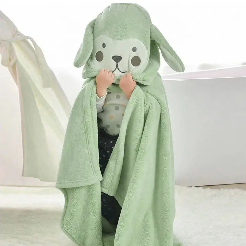 Thickened Baby Hooded Bath Towel – Soft Cotton Cloak & Wearable Blanket
