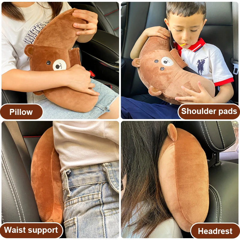 Cute Kids Car Pillow – 3-in-1 Soft Travel Cushion