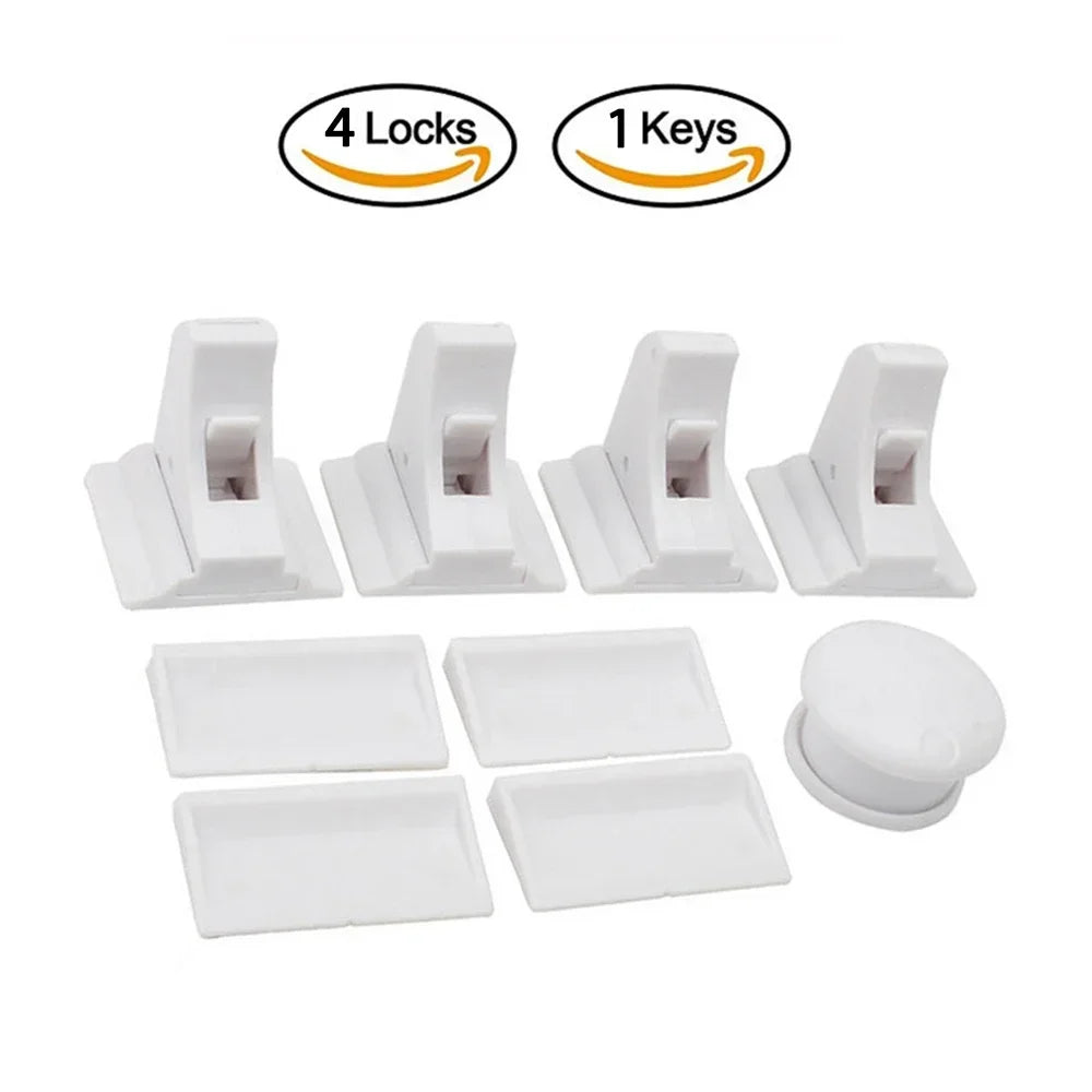 No-Screw Baby Safety Cabinet Locks for Kitchen