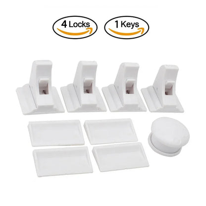 No-Screw Baby Safety Cabinet Locks for Kitchen