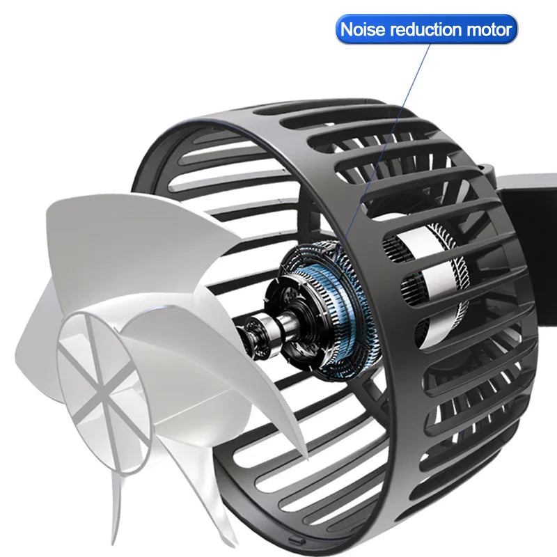 Ventilateur de cou à double tête – Refroidisseur de siège arrière de voiture rotatif à 360°