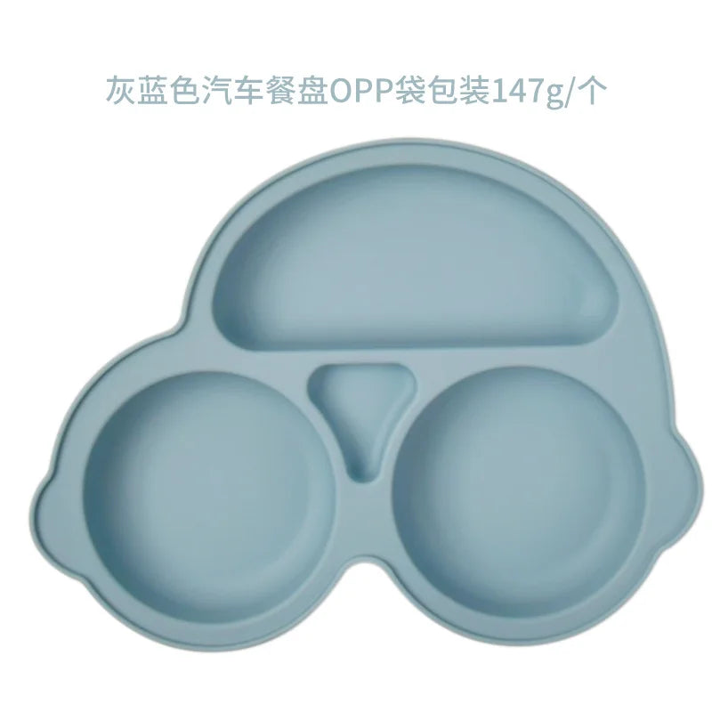 Assiette à ventouse en silicone pour bébé – Bol avec visage souriant