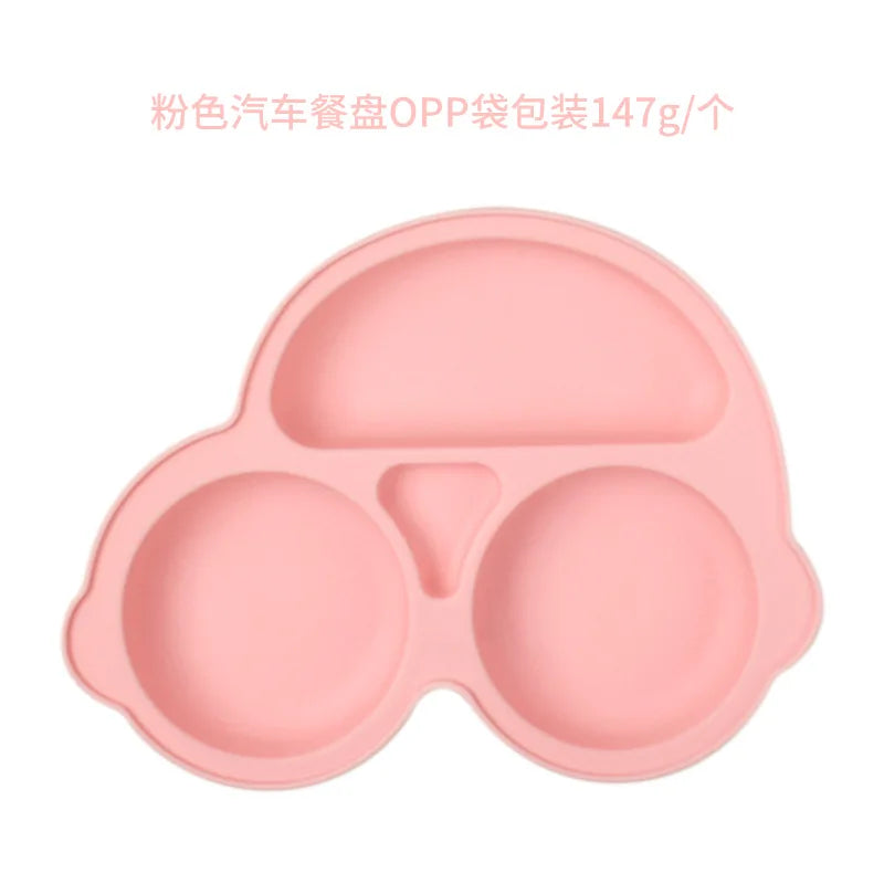 Assiette à ventouse en silicone pour bébé – Bol avec visage souriant