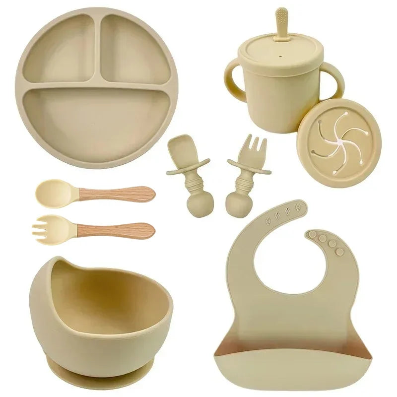 Kit d'alimentation pour bébé – Assiette à ventouse, tasse et couverts