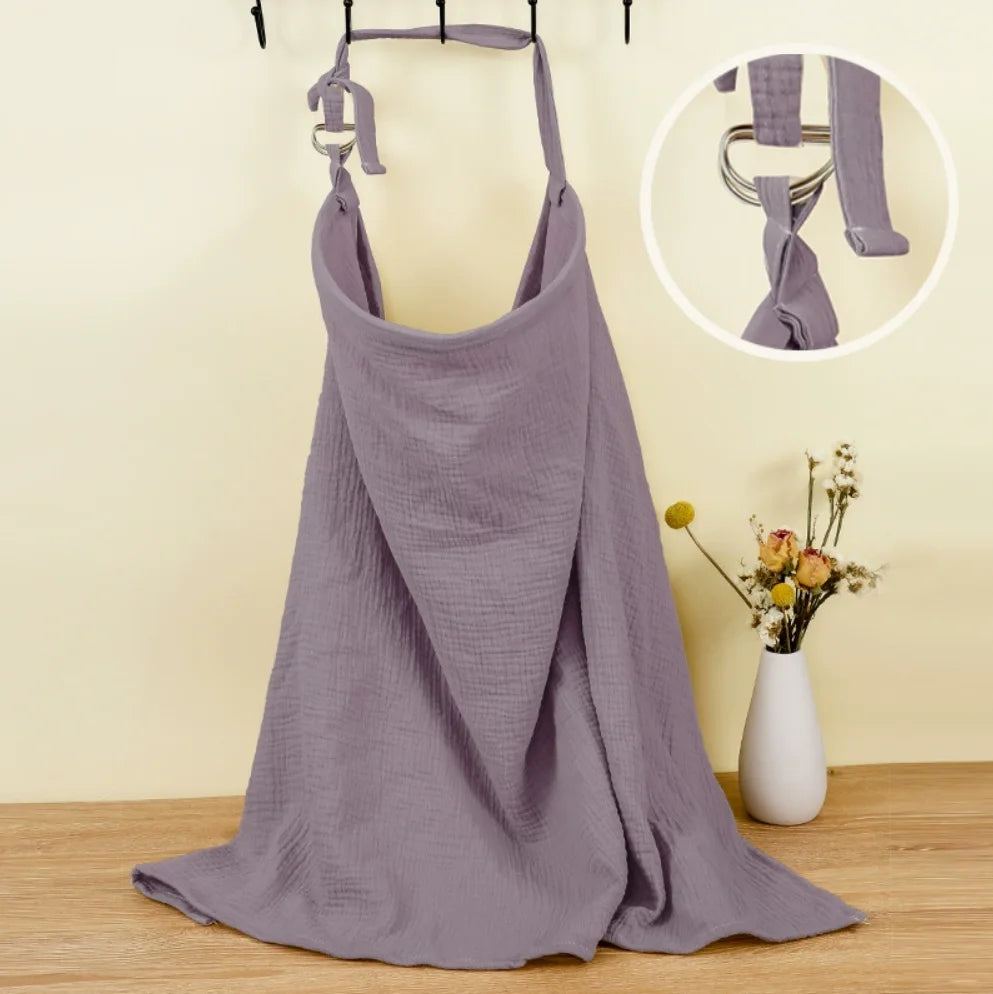 Breathable Muslin Nursing Apron – Cotton Baby Feeding Cover