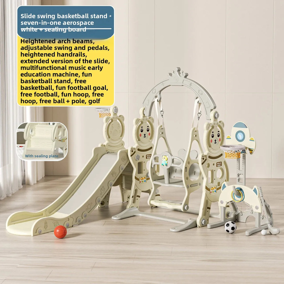 Safe Non-Toxic 3-Way Toddler Playset