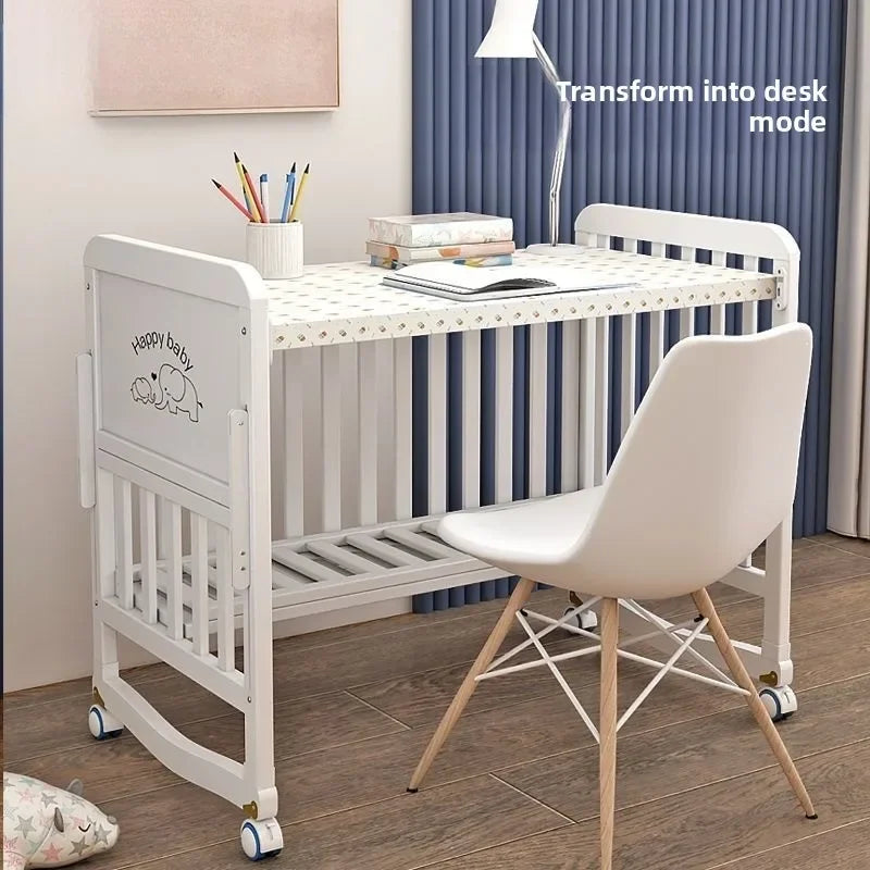Convertible Baby Crib – Luxury Nest Bed with Mobility