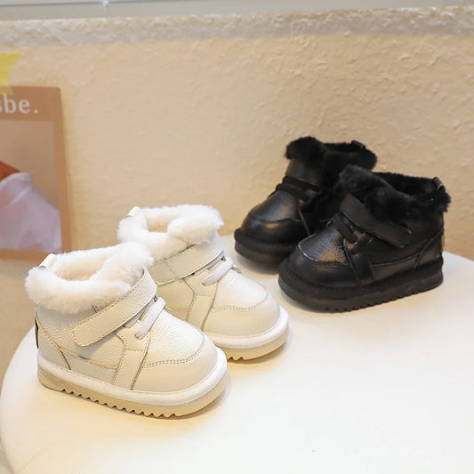Winter Children Boots for Baby Girls Boys Outdoor Shoes Warm Plush Kids Snow Boots Non-slip Windproof waterproof Infant Shoes