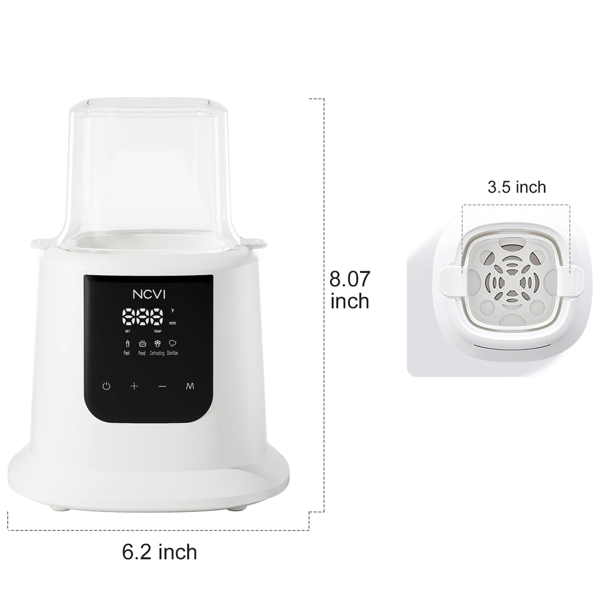 NCVI Bottle Warmer & Sterilizer | Rapid Heating with LCD Display & Timer