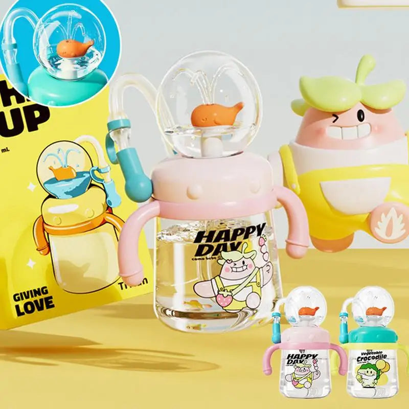 Gobelet d'apprentissage pour bébé | Biberon à paille anti-fuites de 300 ml pour garçons et filles