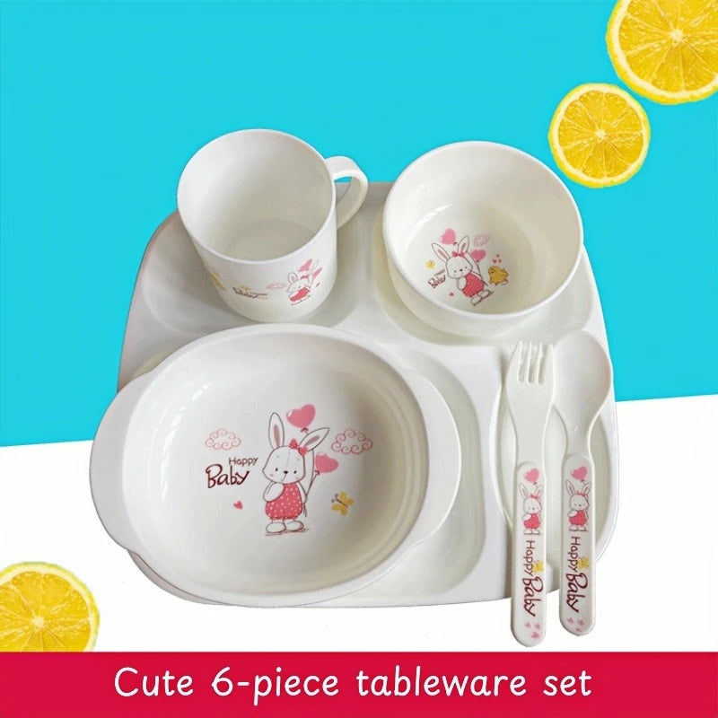 Ensemble repas pour enfants – Assiette compartimentée et ensemble cuillère/fourchette