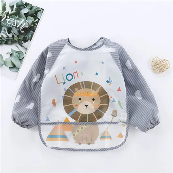 Blouse imperméable à manches longues pour l'allaitement et les activités artistiques de bébé (1-3 ans)