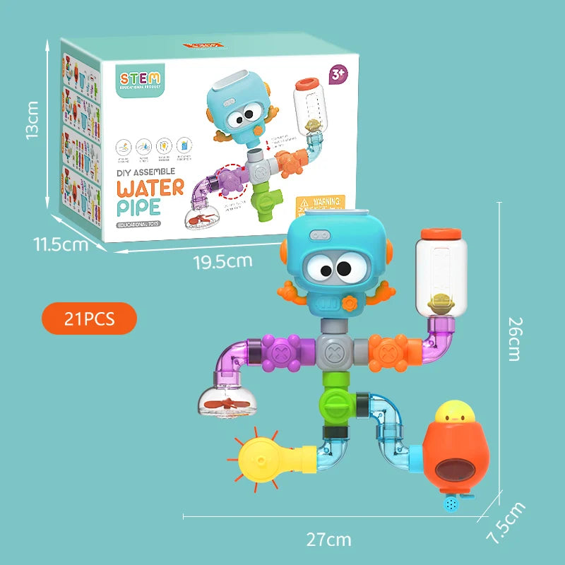Baby Bath Toy Set – Tubes, Spinners & Water Play