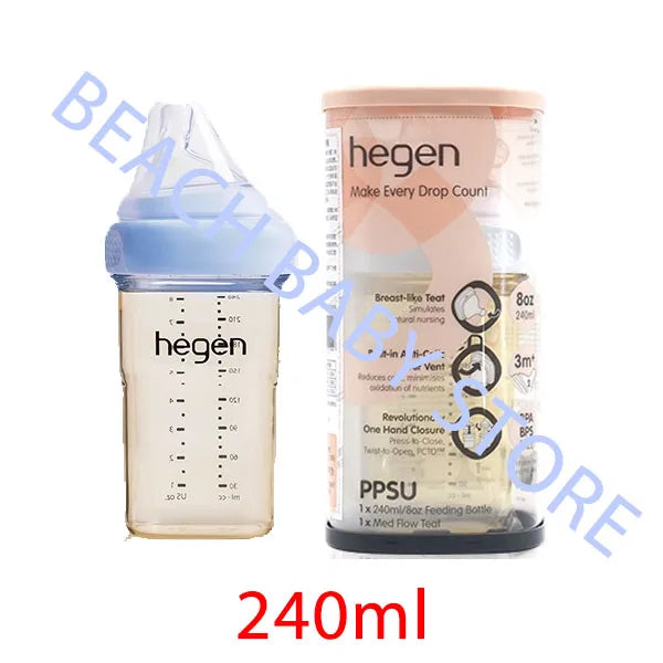 Hegen PPSU Baby Bottle – Original with Storage Lid & Pacifier, Gift Box Included